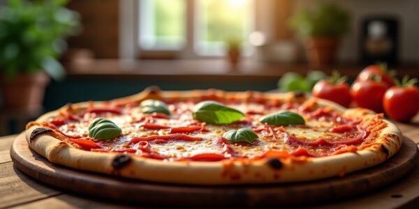 Recette simple et gourmande de pizza à la salami à préparer chez soi