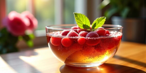Recette facile : Soupe pétillante au champagne et fruits rouges surgelés