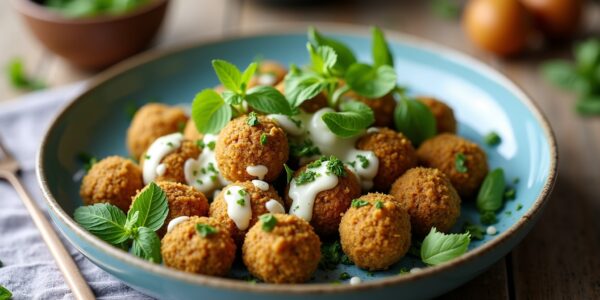 Recette simple de sauce falafel au yaourt frais et herbes aromatiques